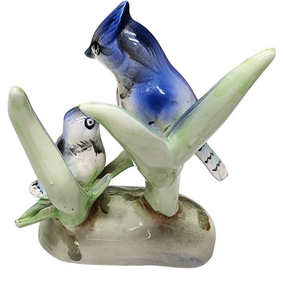 Set of 4 Vintage Hand Painted Porcelain Bird Figurines Japan Blue Jay - Picture 7 of 16